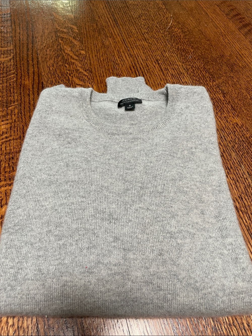 JCrew 100% Cashmere Crewneck Sweater Heather Grey Size S Small